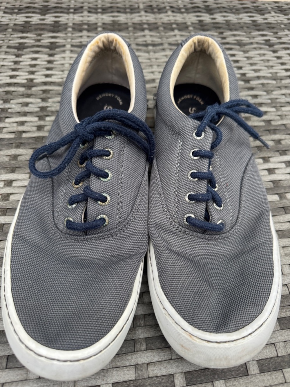 Men's Casual Canvas Lace-Up Sneakers - Gray, Size 11.5